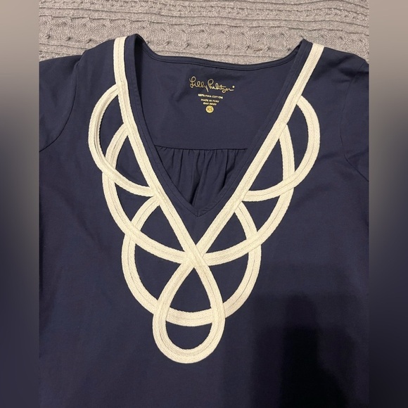 Lilly Pulitzer Blaire V Neck Navy Dress Size XS summer beach Xsmall vacation - Picture 4 of 5